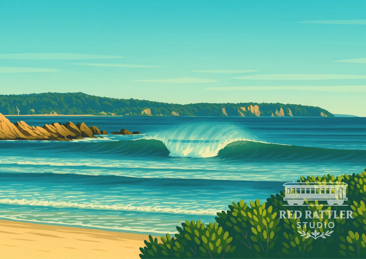 Nth Broulee waves and Burri point (Size A2 Printed on Metal) Metal Print