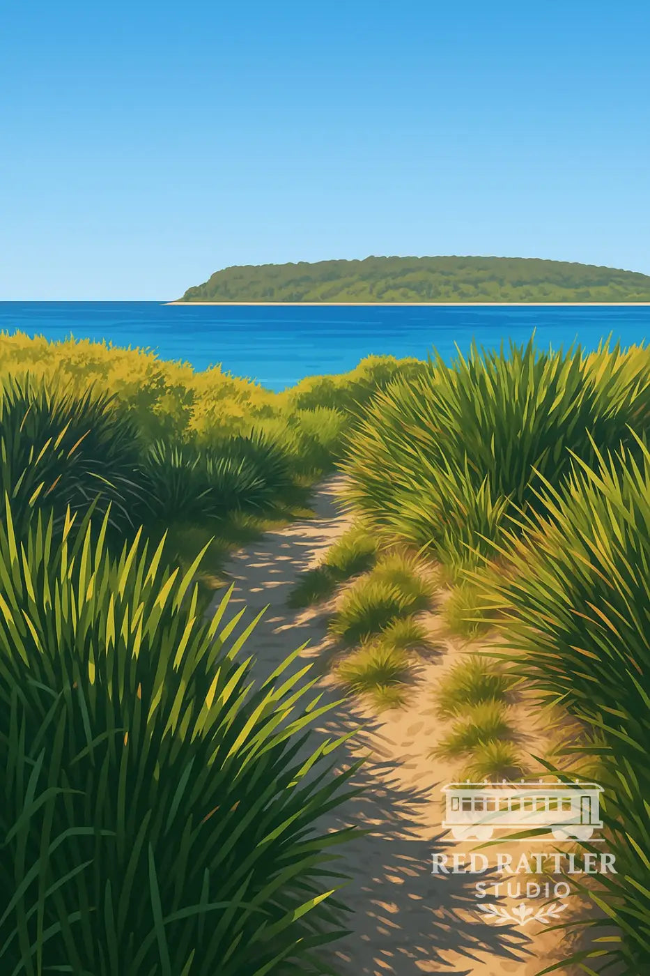 Pathway series: 4. Sandy Pathway to the coast - Broulee Beach (Size A2 Printed on Metal) Metal Print