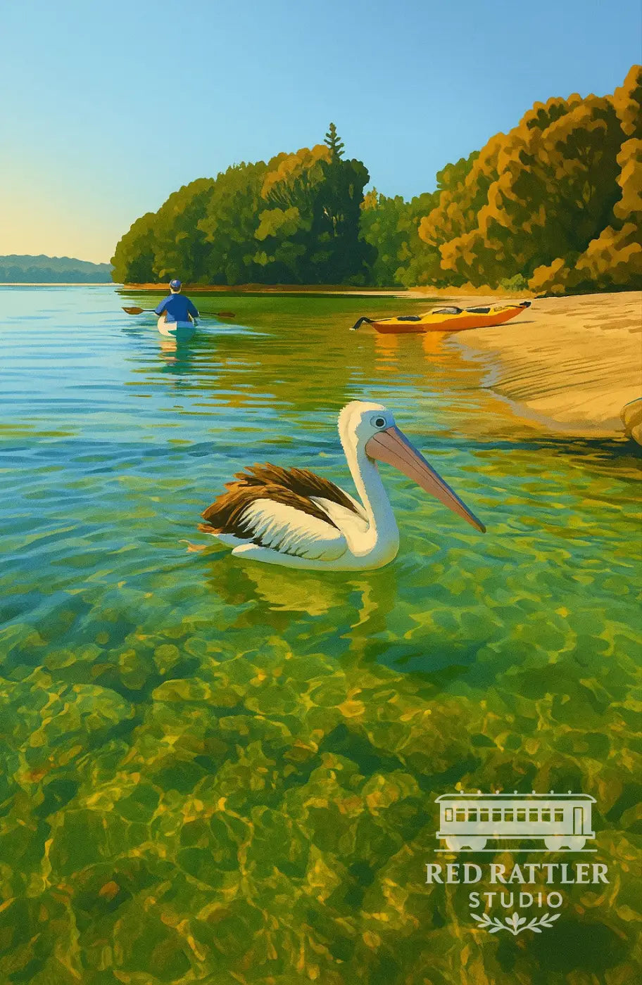 Pelican at Mossy Point (Blank card) Card