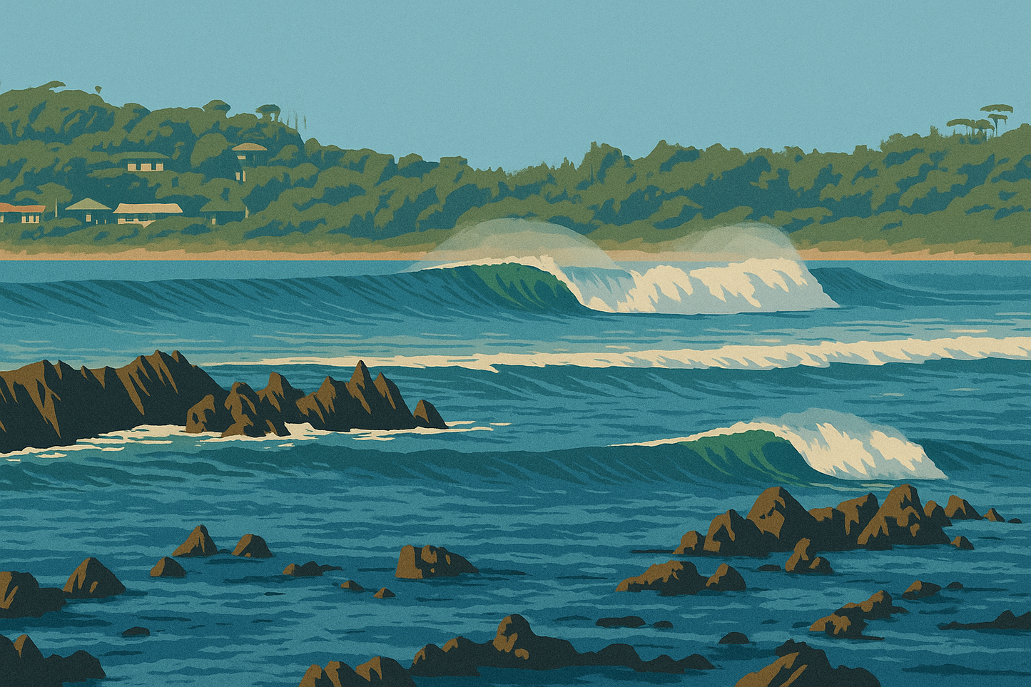 Nth Broulee looking South A3 frame/A4 Print