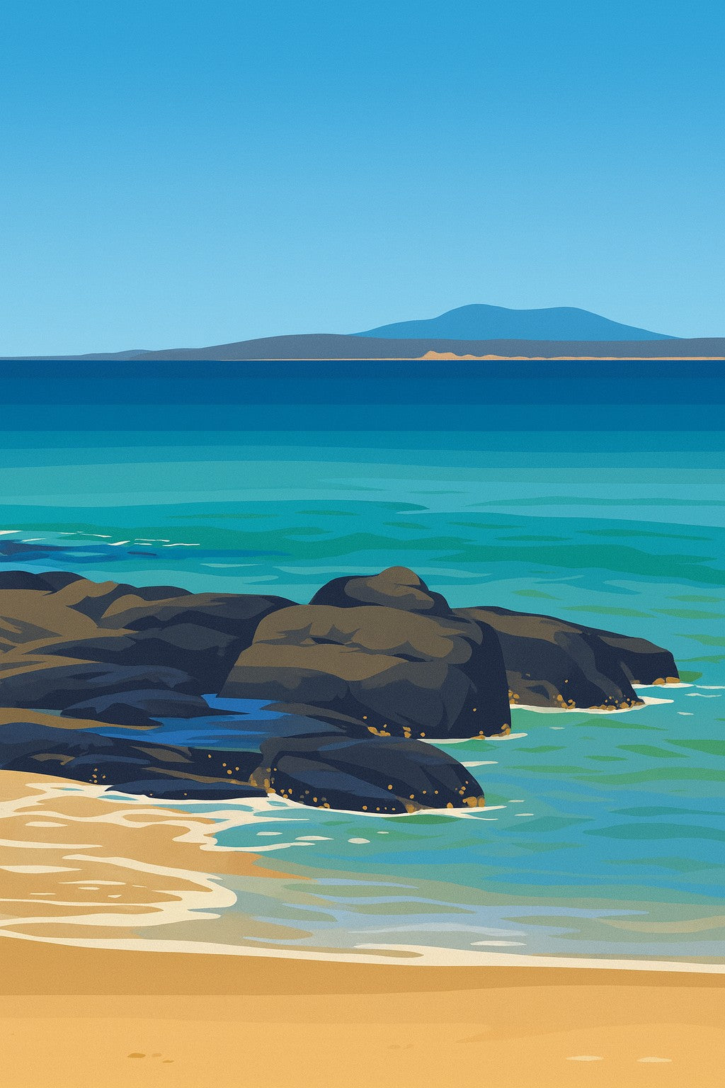 Gulaga in the Distance from South Broulee Beach   8 x 10" Metal Print