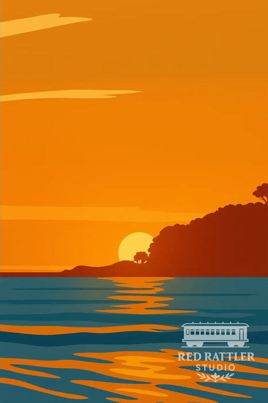 Sunrise in Yellow and Blue Framed Print Size A2 Frame with A3 Print Art Print