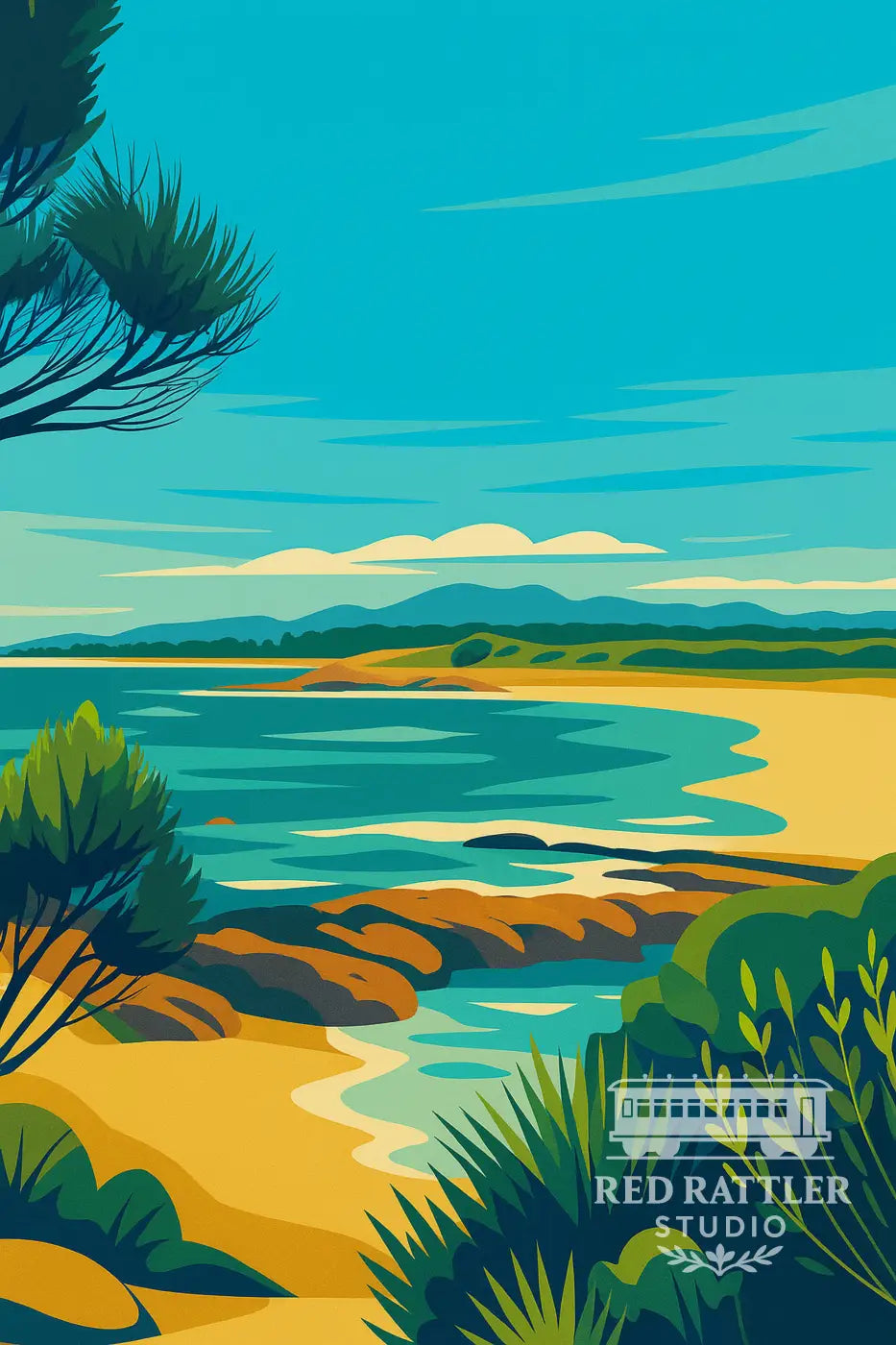 Tuross Head – Gulaga 1 Framed Print A2 frame with A3 Print Art Print