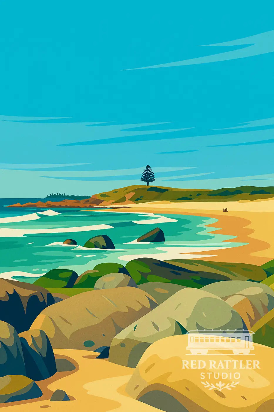 Tuross Head – One Tree Point. Framed Print A2 frame with A3 Print Art Print