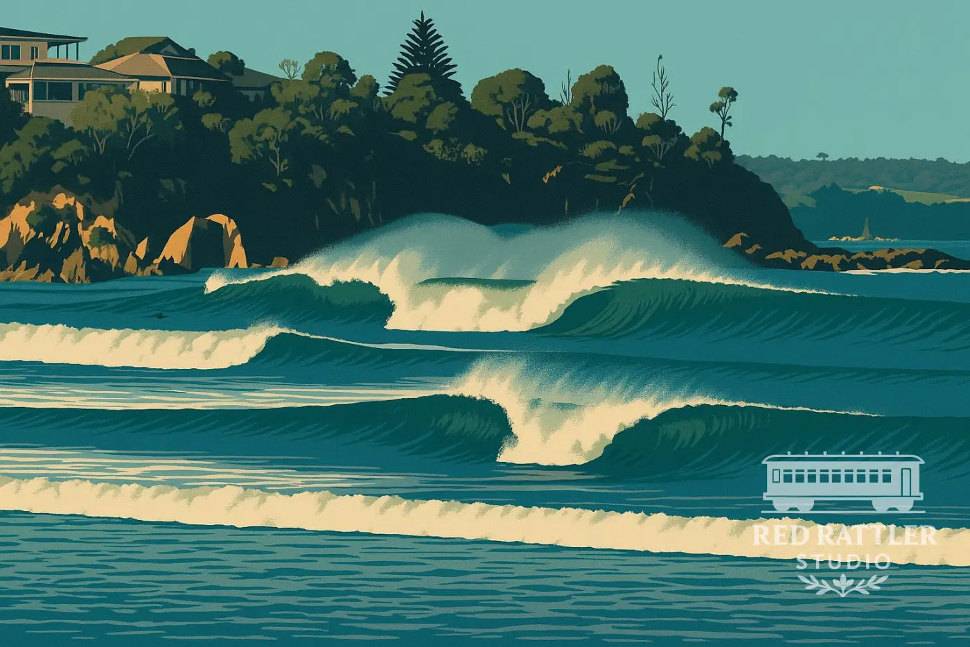 Windswept Waves Broulee Beach (Blank card) Card